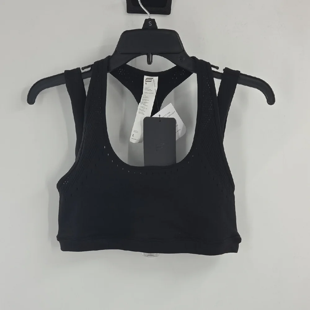 Fabletics Black Racerback Sports Bra L NWT